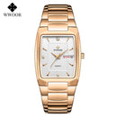 Relogio Masculino WWOOR 2022 nuevo reloj cuadrado para hombre con fecha de semana automática relojes de pulsera de cuarzo para hombre de lujo de acero inoxidable dorado
