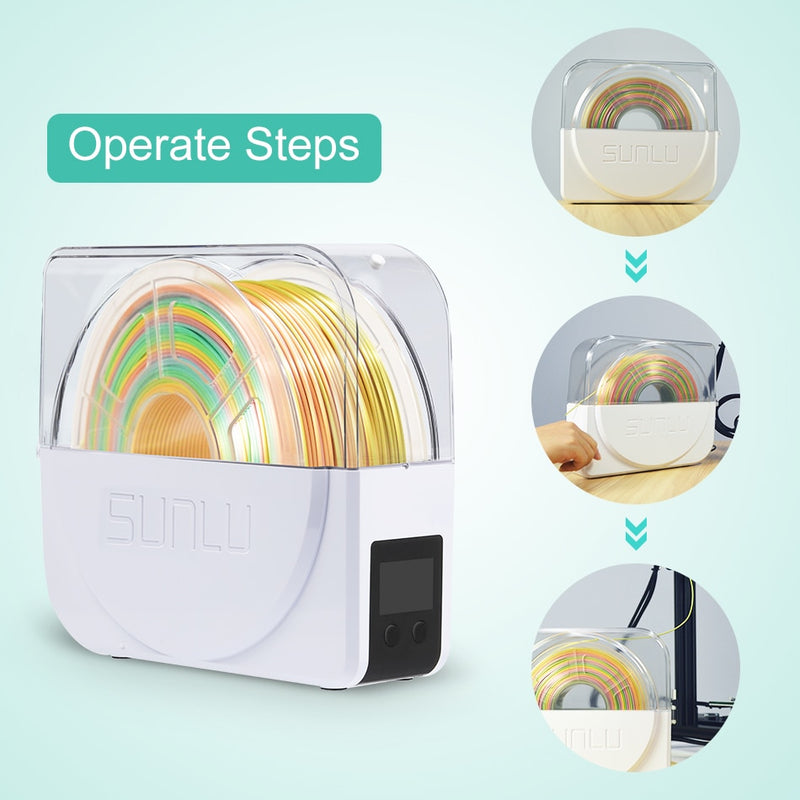 SUNLU 3D Filament Drying Box S1 Keep Drying While Printing Timing Function Temp Adjustable LCD Display Observable Top Cover