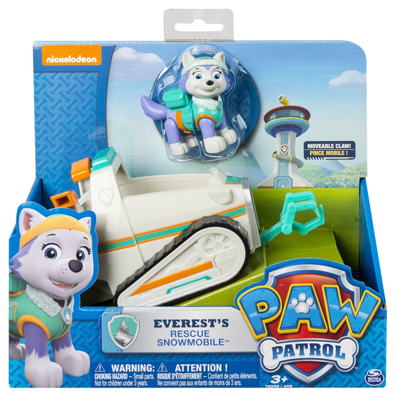 Original Paw Patrol Rescue Dog Puppy Set Spielzeugauto Patrulla Canina Spielzeug Actionfigur Modell Chase Skye Trümmerauto für Kinder Geschenk