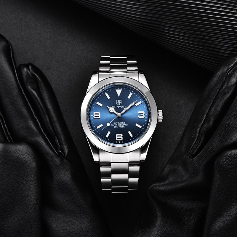 BENYAR 2023 New Stainless Steel Automatic Men Watches Top Brand Waterproof Luxury Men Mechanical Wristwatch Relogio Masculino