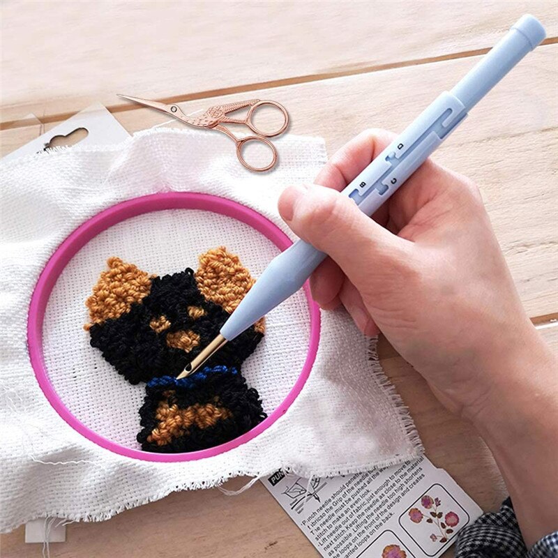 MIUSIE 156 Pcs Embroidery Thread DIY Craft Needlework Cross Stitch Embroidery Hoop Knitting Sewing Punch Needle Kit For Beginner