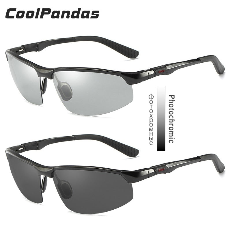 Gafas de sol fotocromáticas de marca CoolPandas, gafas de sol polarizadas camaleón para hombre, gafas de sol deportivas para hombre, visión nocturna diurna, conducción zonnebril heren