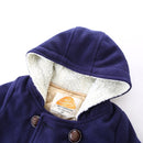 Mudkingdom Infant Baby Boys Clothes Autumn Winter Hooded Jacket Thicken Warm Boys Outerwear for Toddler Long Sleeve Casual Coat