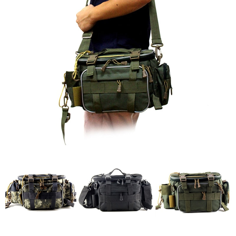 Multifunctional Waterproof Fishing Bag Outdoor Sports Waist Pack Fishing Lures Gear Storage Bag Single Crossbody Bags X448