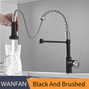 Grifos de cocina Cepillo Grifos de latón para fregadero de cocina Palanca única Extractor de resorte Caño Mezcladores Grifo Agua fría y caliente Grúa 866053R