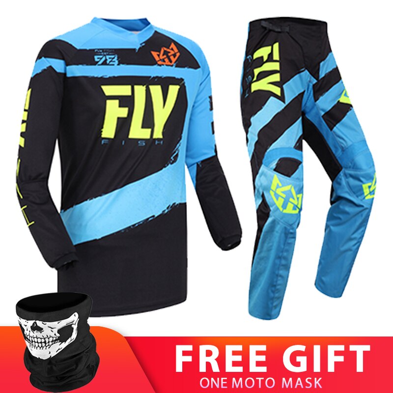 FLY FISH Motocross Jersey Pants Suit Men MX Gear Set Combos Moto Equipment Enduro Motocross Off-road Dirt Bike Clothes
