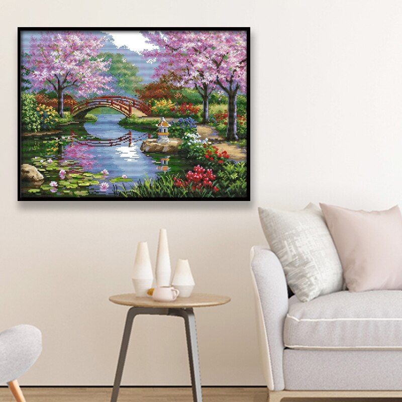 The Beautiful Scenery Cross Stitch Patterns Embroidery Kits Printed DMC Canvas Needlework 11CT 14CT DIY Set Home Decor Paintings
