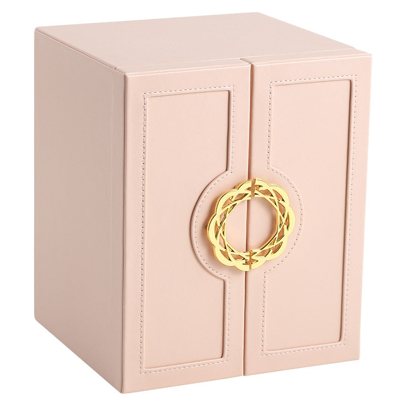 Casegrace Mehrschichtige Schublade, große Schmuck-Organizer-Box, Leder, Schmuck-Aufbewahrungsbox, Geschenkbox, Ohrringe, Uhr, Halskette, Schrank