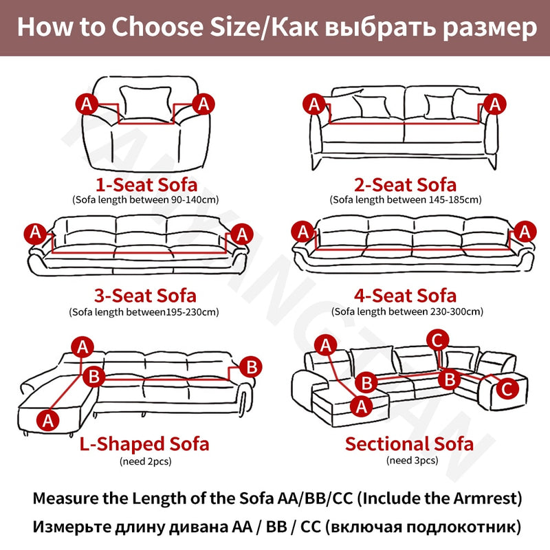 YANYANGTIAN  Plaid Sofa Cover Elastic Sofa Covers for Living Room Printed Couch Cover Sectional Sofa Cover Stretch Slipcover