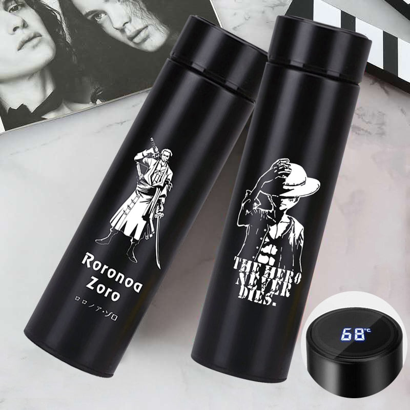 500ml Pure Color Stainless Steel One Piece Thermos Cup With Creative Cover Children Juice Thermos Cup