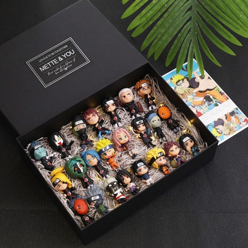 Complete Set of Toy Naruto Hand Made Model Gift Box Uzumaki Naruto Uchiha Sasuke Kakashi