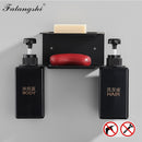 Double 450ml Liquid Soap Dispensers Pump Wall Mount Hotel Shower Shampoo Dispenser With Double Shelf Bathroom Accessories WB8605