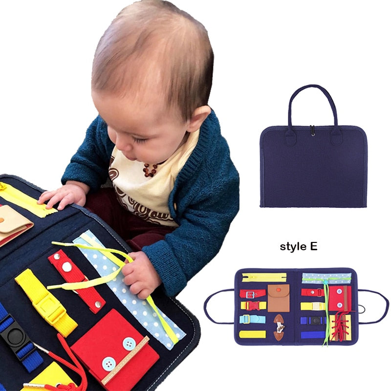 Kids Montessori Toys Baby Busy Board Buckle Training Essential Educational Sensory Board For Toddlers Ntelligence Developing