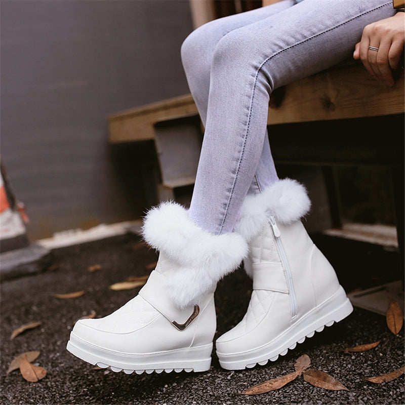 DORATASIA New Winter 34-43 Casual Flat Platform Snow Boots Women Warm Fur Platform Booties Ladies Height Increasing Shoes Woman