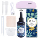 Kit de moldes de fundición de resina epoxi transparente, molde de silicona con pegamento epoxi para pendientes, llavero, fabricación de joyas, molde de silicona DIY