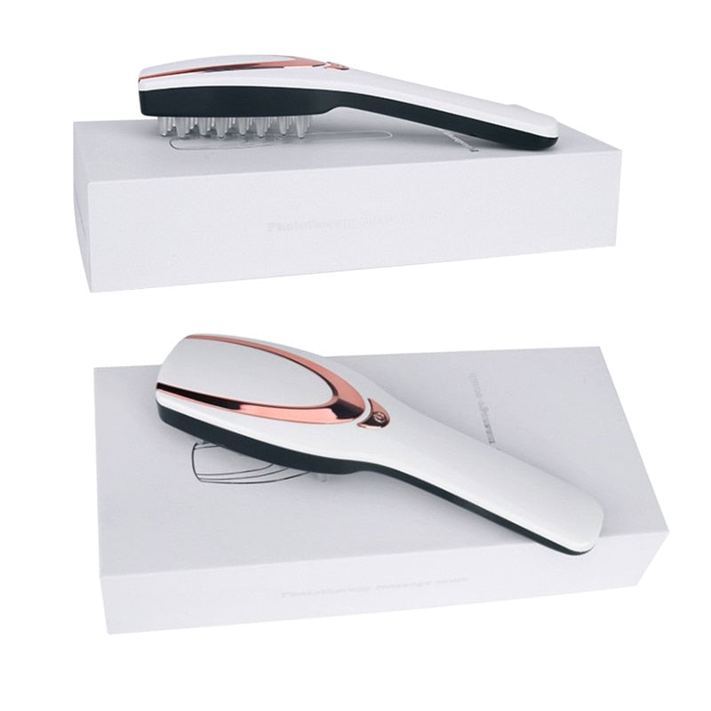 AOKO Electric Vibration Massage Comb Hair Growth Care Treatment Anti Hair Loss Phototherapy Scalp Massager Comb USB Rechargeable