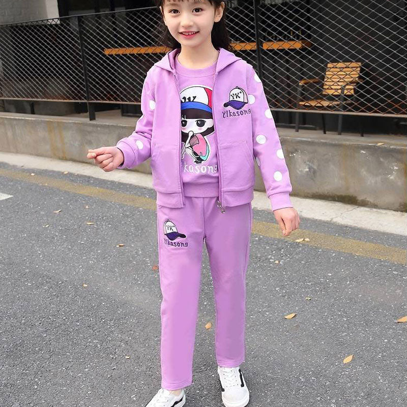 Winter Children Clothing Sets for Girls Floral Baby Girl Clothes Cotton Kids Tracksuit Sweatshirt+Pants Christma Costume Outfit