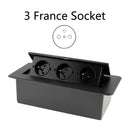 Desktop Socket Table Outlet 2 3 DE EU FR Socket With USB Charging Slow Pop Up Black Silver Aluminum Alloy Cover For Meeting Room