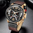 2022 New Mens Watches LIGE Top Brand Leather Chronograph Waterproof Sport Automatic Date Quartz Watch For Men Relogio Masculino