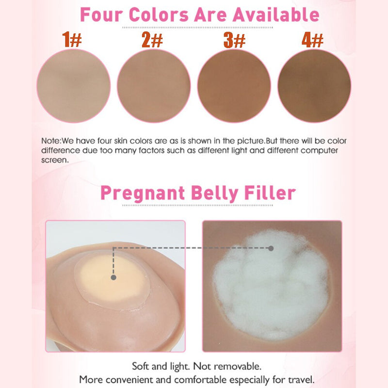 KnowU Silicone Pregnant Belly Fake Belly Cotton Filler High Simulation S/M/L Size