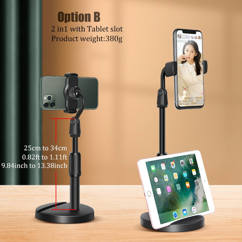 BFOLLOW 2 in 1 Handyhalter Tablet Ständer für Desktop iPhone Samsung Huawei Xiaomi Support Online Class Vlog Videoanruf
