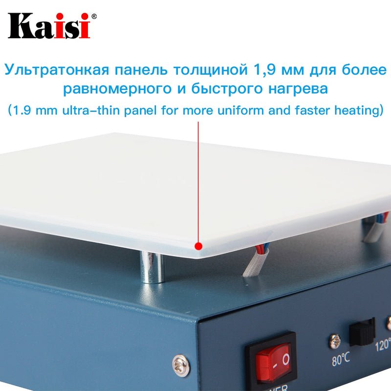 Kaisi LCD Screen Separator Heating Platform 110/220V Glass Removal Smooth Plate Screen Separator Lcd Repair Machine