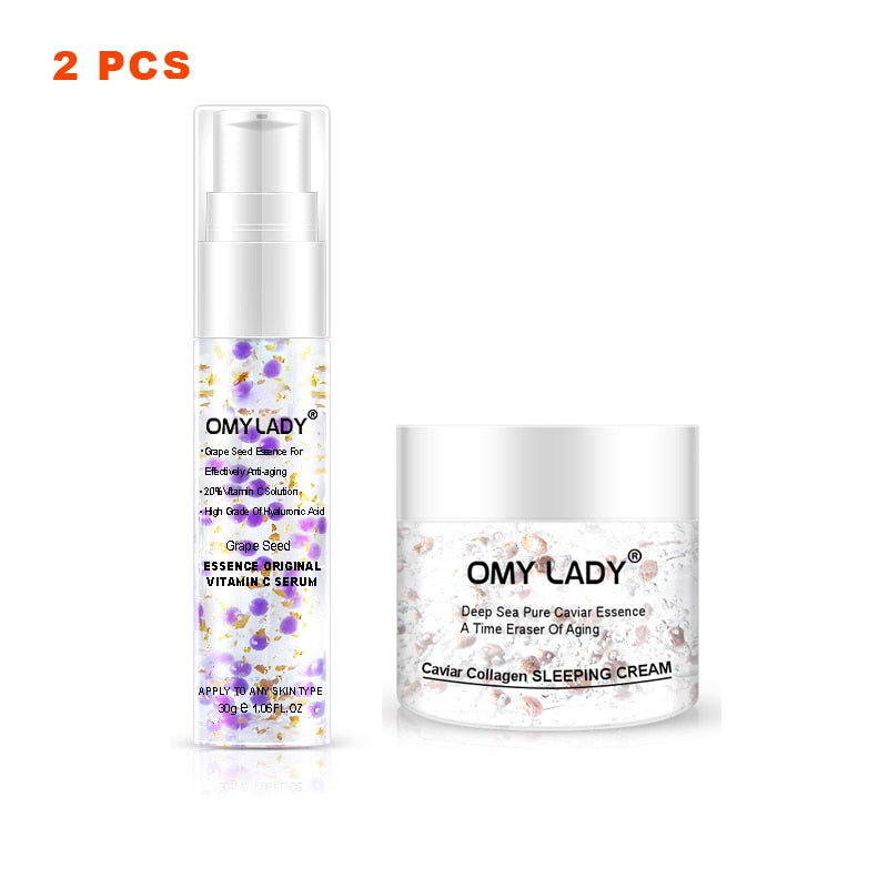 3PCS OMY LADY GrapeSeed Essence Original Vitamin C Serum Face Cream Liquid Essence Delay Aging Reduce Wrinkles Moisturizing Skin