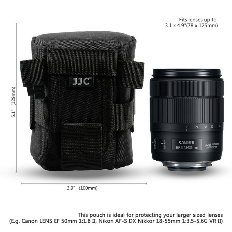 JJC Camera Lens Bag &amp;Belt Waterproof Lens Case Storage Pouch for Canon Nikon Sony Fujifilm DSLR Backpack Photography Accessories