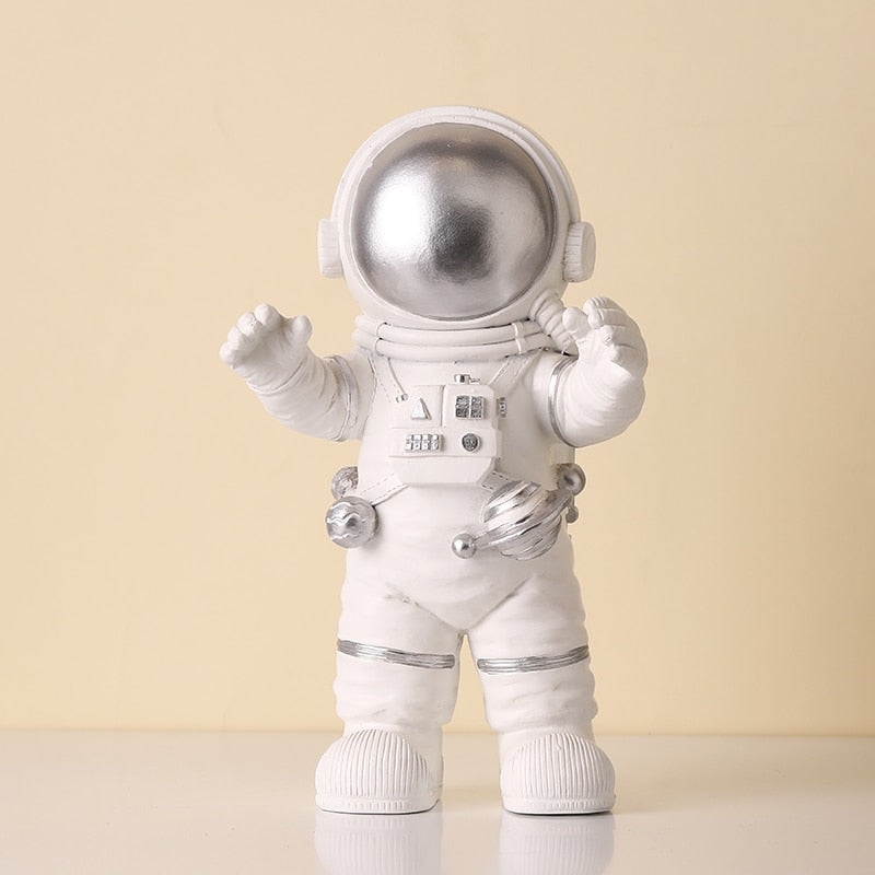 Figuritas en miniatura de astronauta moderno nórdico, artesanía de resina, decoración de escritorio de jardín de hadas para el hogar, artículos de decoración, accesorios de habitación