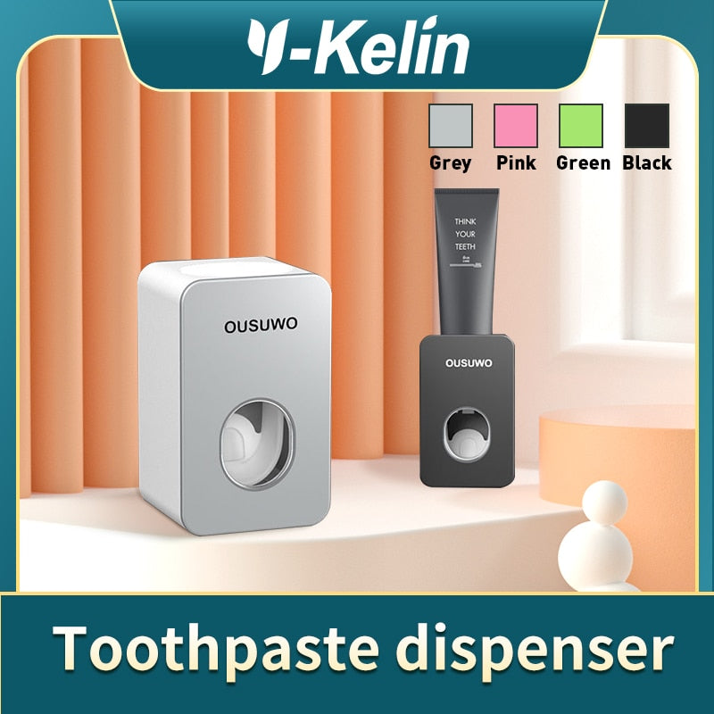 Dispensador automático de pasta de dientes, soporte para cepillo de dientes a prueba de polvo, soporte de montaje en pared, juego de accesorios de baño, exprimidor