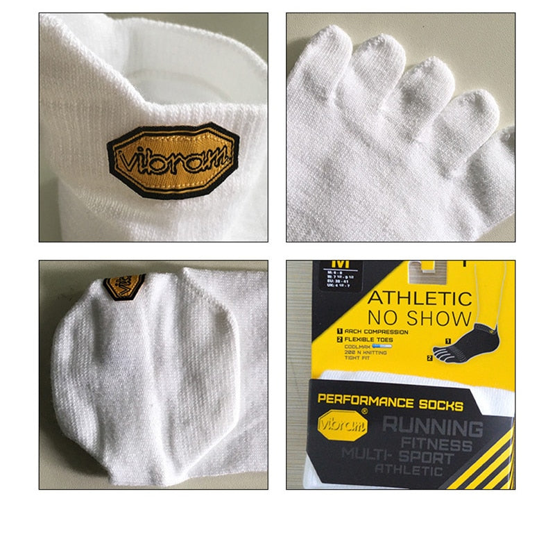 Vibram Five-toe Socks Five Fingers Men Women Spring Summer Outdoor Leisure Sweat-absorbent Wear Sports Low Tube Solid Basketball