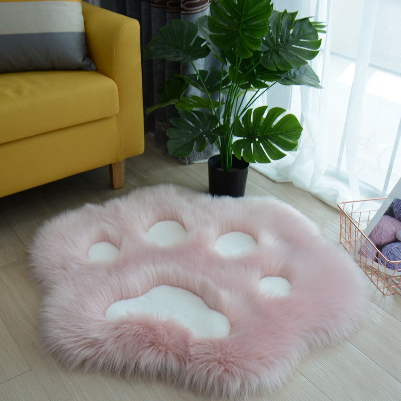 Cute Cat Paw Pattern Soft Plush Carpet Home Sofa Coffee Table Floor Mat Bedroom Bedside Decorative Carpe t Christmas gifts