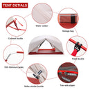 BSWolf 2 Persons Camping Tent Ultralight 20D 380T Nylon Double Layer Waterproof Backpacking Tent for Hiking Travel with free mat