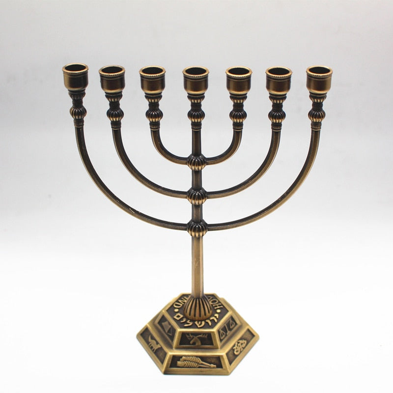 Candelero de metal Menorah Candelabro votivo de latón