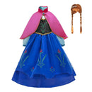 Frozen 2 fantásticos vestidos de princesa Anna, disfraz de Halloween para niñas, vestido largo para niños, vestido de boda de Carnaval, ropa de Cosplay para niños