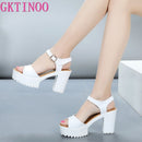 GKTINOO New Summer Women Sandals Shoes 2023 Thick With OL Korean Summer Sandals Large Size Genuine Leather Women Shoes Sandals
