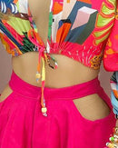 2021 Women New Colorblock Lantern Sleeve Crop Top &amp; Cutout Plain Shorts Set Summer Casual Sexy Hollow Out Shirt 2PCS Suit Sets