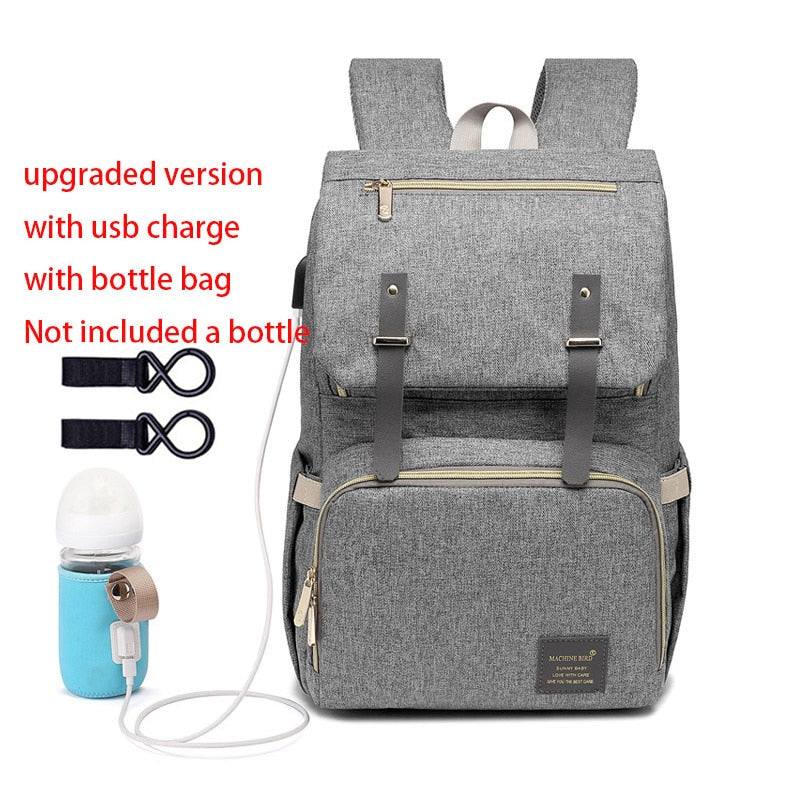 Wickeltasche Rucksack für Mama 2022 USB Mutterschaft Babypflege Windel Stilltaschen Mode Reise Wickelrucksack für Kinderwagen Kit