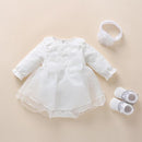 Baby Baptism Dress 2022 Bow Newborn Baby Girls Infant Dresses &amp; Clothes Snow White Baby Dress 1 Year Old Birthday Girl Dress