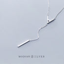 MODIAN New Adjustable Geometric Necklace for Women Real 925 Sterling Silver Letter A-shaped Chain Pendant Necklace Fine Jewelry