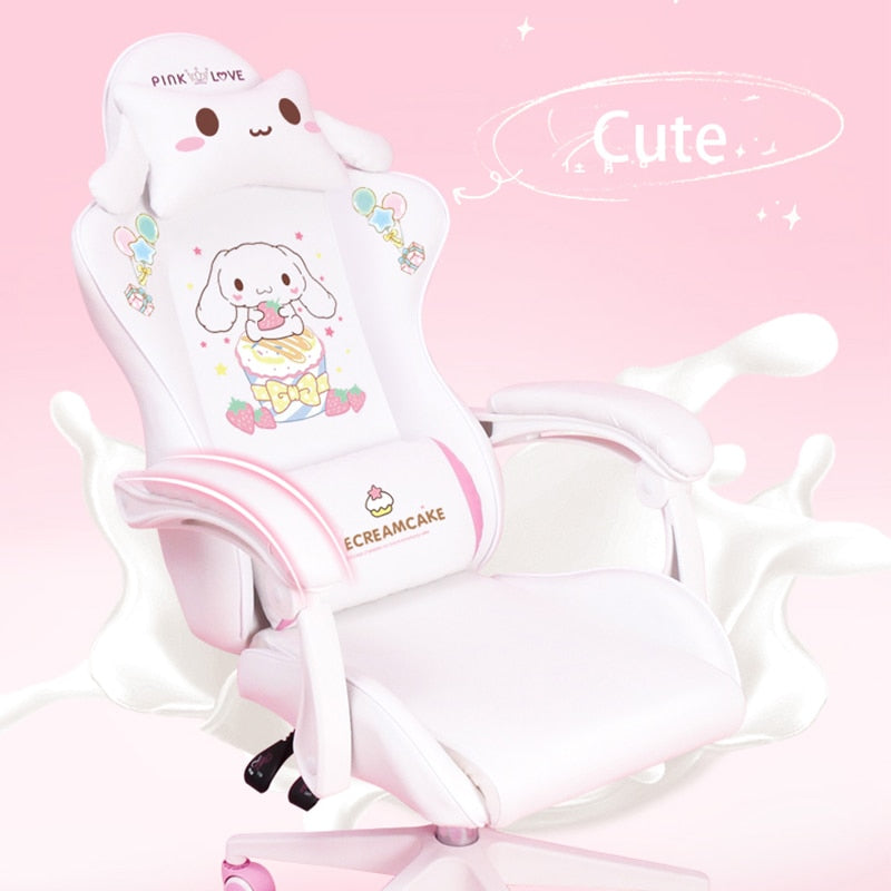 Pink Magic Gaming Chair Girl Game Competitive Rotating Chair Home Liftable Computer Chair Fashion Comfortable Anchor Live Chair