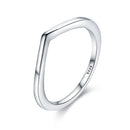 WOSTU Simple Rings 100% 925 Sterling Silver Shimmering Wish Stackable Ring For Women Wedding Original Fashion Jewelry Gift