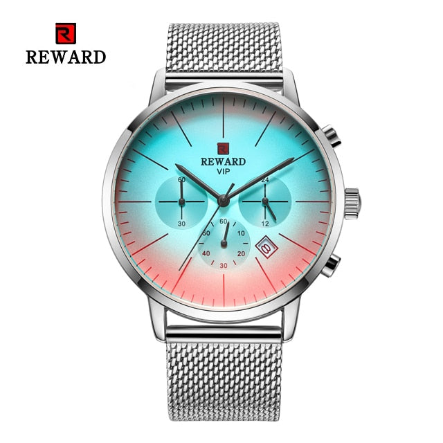 2022 nuevo reloj de cristal brillante de Color a la moda para hombre, cronógrafo de marca de lujo, reloj de negocios de acero inoxidable para hombre, reloj de pulsera para hombre