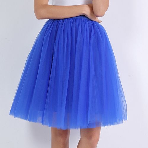 Quality 5 Layers Fashion Tulle Skirt Pleated TUTU Skirts Womens Lolita Petticoat Bridesmaids Midi Skirt Jupe Saias faldas