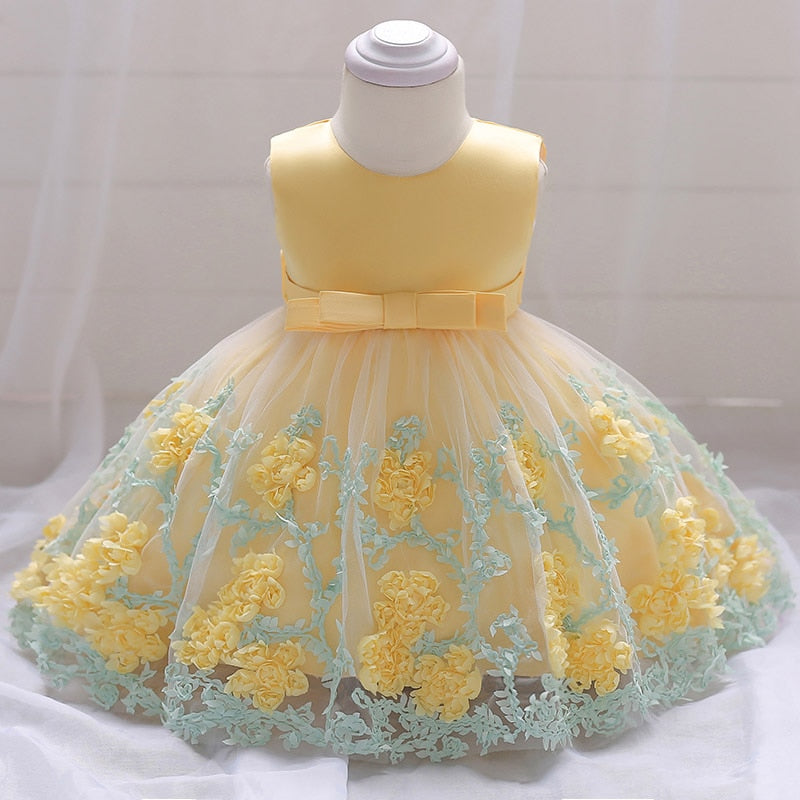 Sommer Blumenmädchenkleid Prinzessin Taufe Geburtstagskleid für 1 Jahr Baby Mädchen Party Hochzeit Abendkleid Vestidos 12 24 Monate