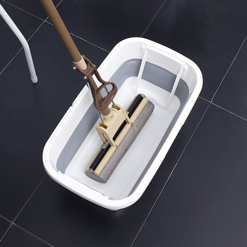 Folding Wash Silicone Mop Bucket Portable Handle Household Cleaning Tools Multifunction Collapsible Camping Car Wash Buckets