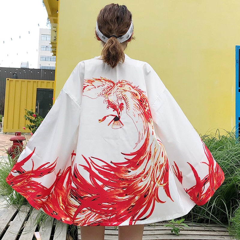 Dragon Anime Kimono Beach Girls Cosplay Dress Shirts New Korean Sunscreen Japanese Kimono Traditional Clothing Hombre Yukata Man