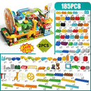 74-404PCS Marble Race Run Block Big Size Building Blocks Plastic Funnel Slide DIY Assembly Bricks Educational Toys For Children