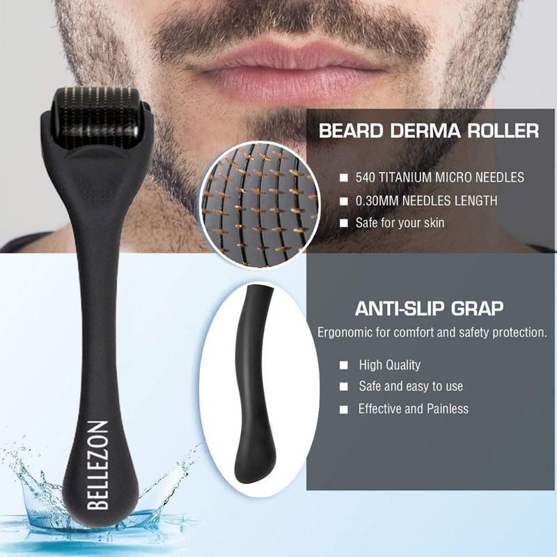 Kit de crecimiento de barba Bellezon, potenciador del crecimiento del cabello, aceite más grueso, esencia nutritiva, acondicionador sin enjuague, cuidado de la barba con peine