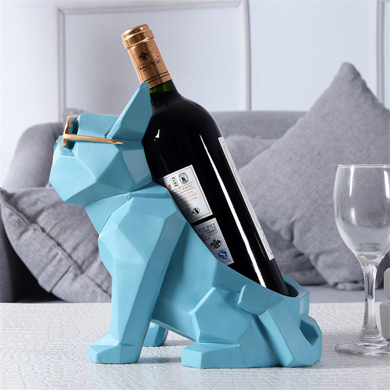 Estante para vino de bulldog francés sencillo moderno, soporte para decoraciones para el hogar, muebles creativos para el hogar, regalo de fiesta